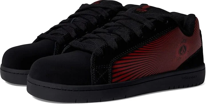 Volcom Stone Op Art EH Comp Toe Men's Shoes Black/Dark Red : 7.5 M, Suede