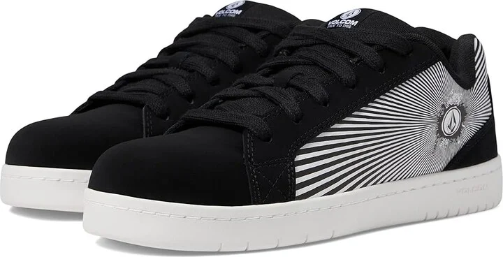 Volcom Stone Op Art EH Comp Toe Men's Shoes Black/White : 7 M, Suede