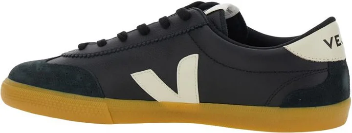 'Volley' Black Sneakers With Side Logo And Lettering Logo On The Heel In Organic Cotton Unisex - Image 3