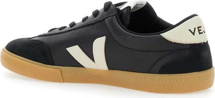 'Volley' Black Sneakers With Side Logo And Lettering Logo On The Heel In Organic Cotton Unisex - Image 7