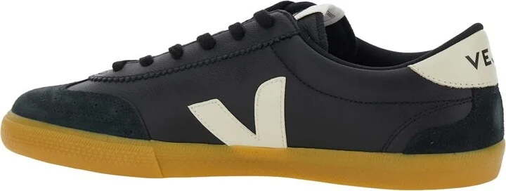 'volley' Black Sneakers With Side Logo And Lettering Logo On The Heel In Organic Cotton Unisex - Image 3