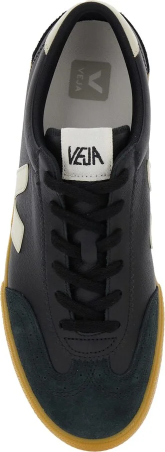 'volley' Black Sneakers With Side Logo And Lettering Logo On The Heel In Organic Cotton Unisex - Image 4
