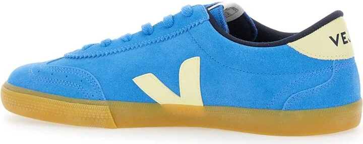 'Volley' Blue Sneaker With Side Logo And Lettering Logo On The Heel In Organic Cotton Unisex - Image 3