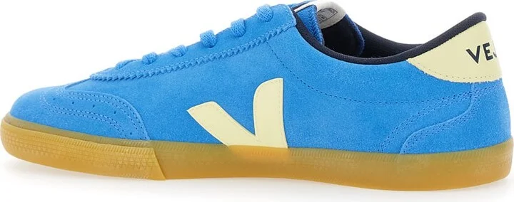 'volley' Blue Sneaker With Side Logo And Lettering Logo On The Heel In Organic Cotton Unisex - Image 3