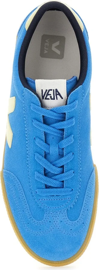 'volley' Blue Sneaker With Side Logo And Lettering Logo On The Heel In Organic Cotton Unisex - Image 4