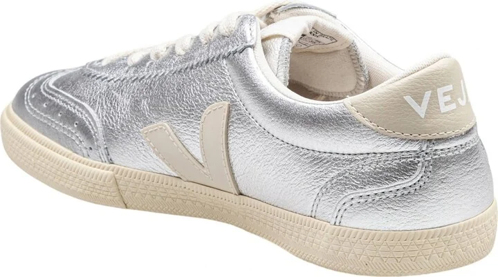 Volley Leather Sneakers Color Silver - Image 3