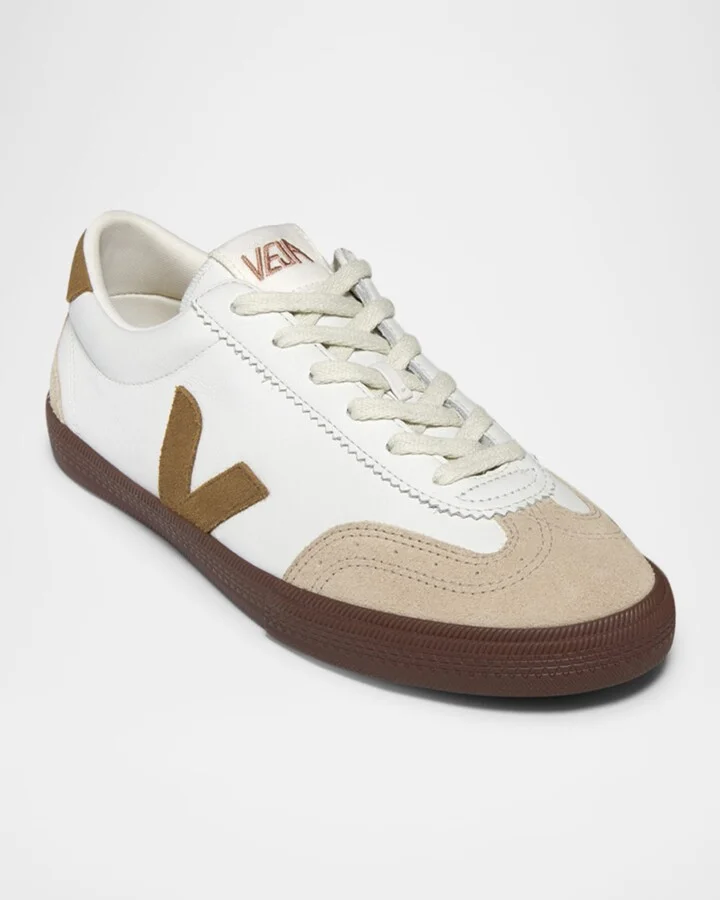 Volley Mixed Leather Wing-Tip Sneakers - Image 2