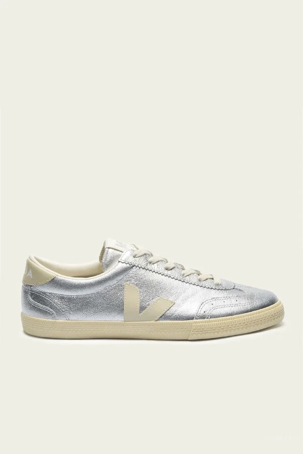 Volley O.T. Leather Sneaker in Silver Pierre