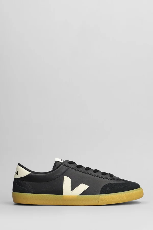 Volley O.t Sneakers In Black Suede And Leather