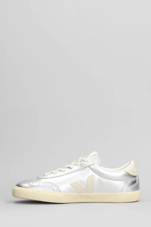 Volley O.t Sneakers In Silver Leather - Image 3