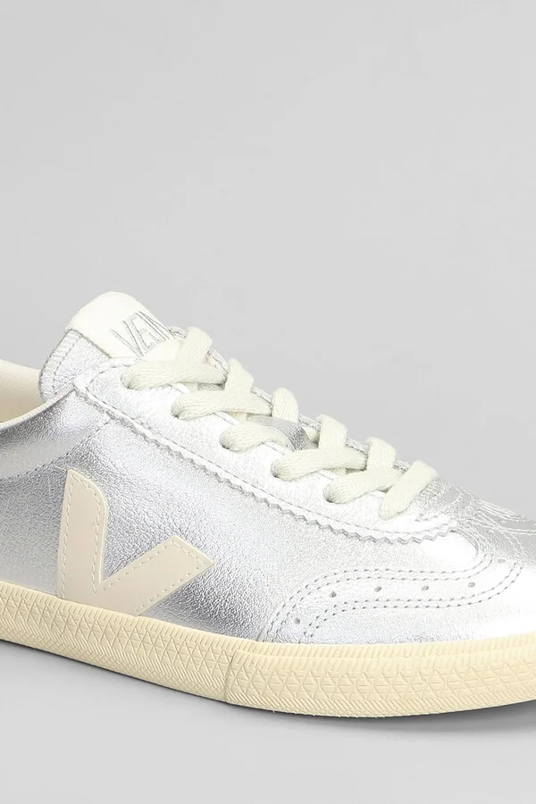 Volley O.t Sneakers In Silver Leather - Image 5