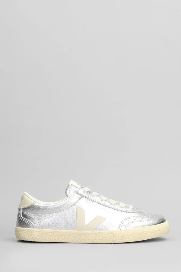 Volley O.t Sneakers In Silver Leather