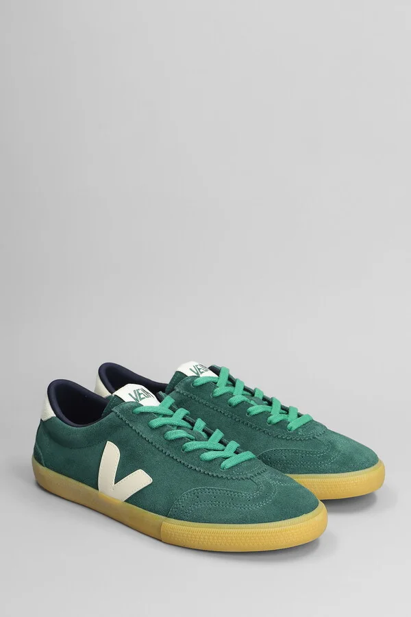 Volley Sneakers In Green Suede - Image 2