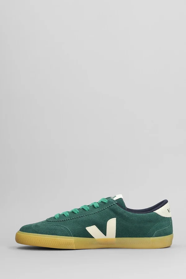 Volley Sneakers In Green Suede - Image 3