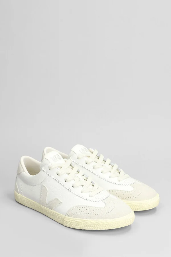 Volley Sneakers In White Suede And Leather - Image 2