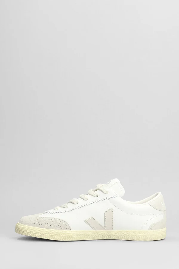Volley Sneakers In White Suede And Leather - Image 3