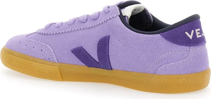 'Volley' Violet Sneaker With Side Logo And Lettering Logo On The Heel In Organic Cotton Unisex - Image 3
