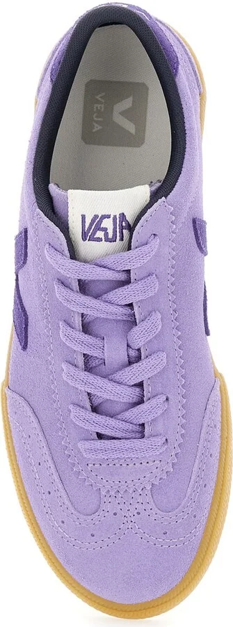 'volley' Violet Sneaker With Side Logo And Lettering Logo On The Heel In Organic Cotton Unisex - Image 4