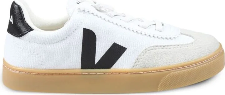'volley' White Low Top Sneakers With Contrasting Heel With Logo Lettering And Logo Detail On The Side In Canvas Boy - Image 2