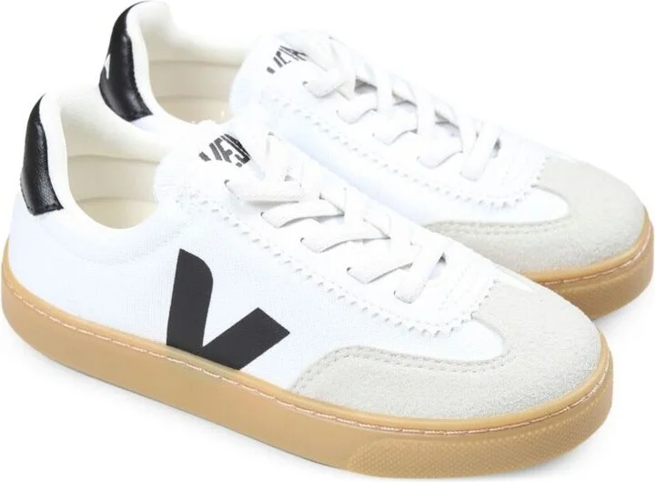'volley' White Low Top Sneakers With Contrasting Heel With Logo Lettering And Logo Detail On The Side In Canvas Boy