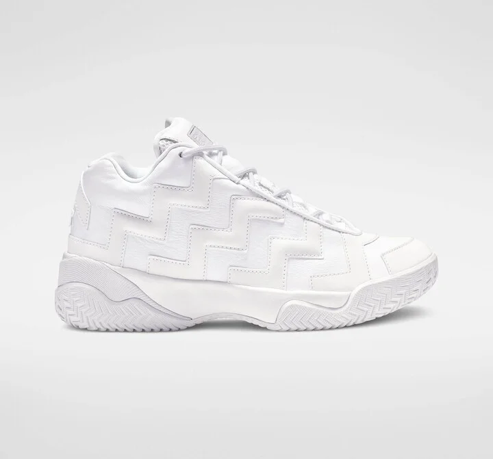 Voltage Mid Ladies Triple White Leather Hi Top Sneakers