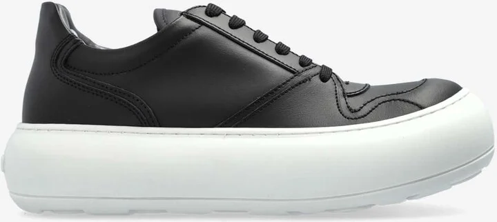 Voluminous Sole Leather Sneakers
