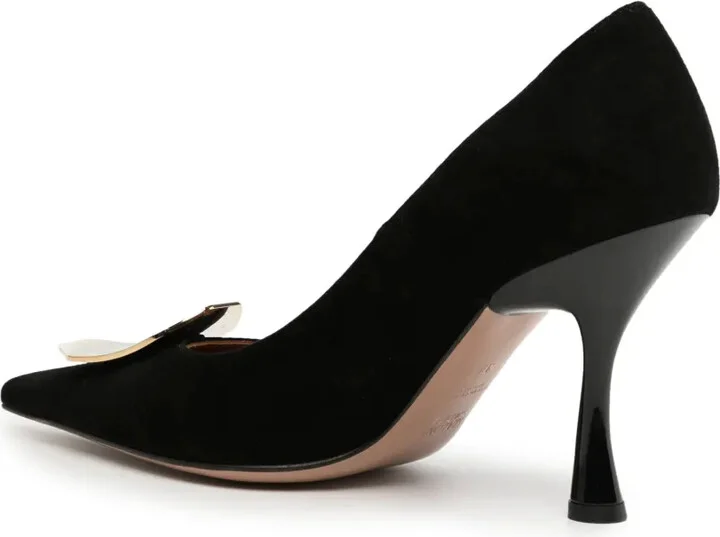 Vonn 90mm metallic-finish suede pumps - Image 3