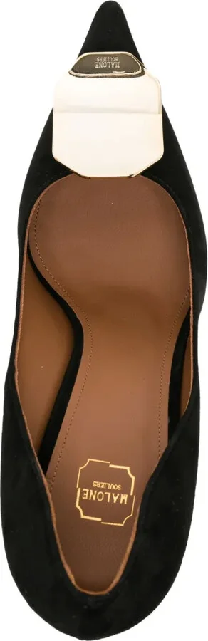 Vonn 90mm metallic-finish suede pumps - Image 4