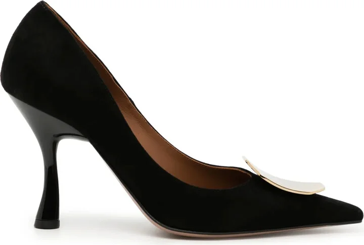 Vonn 90mm metallic-finish suede pumps