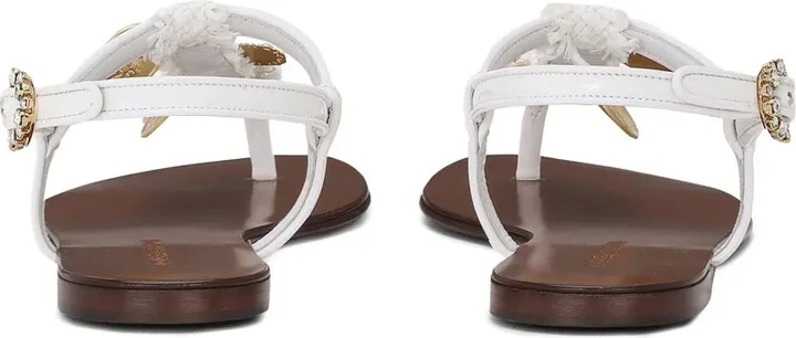 Votive-Appliqué Raffia Sandals - Image 3