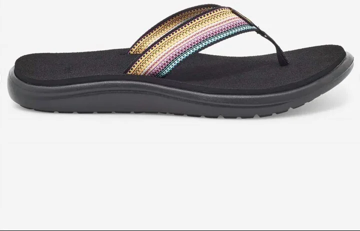 Voya Flip Sandal In Antiguous Black Multi
