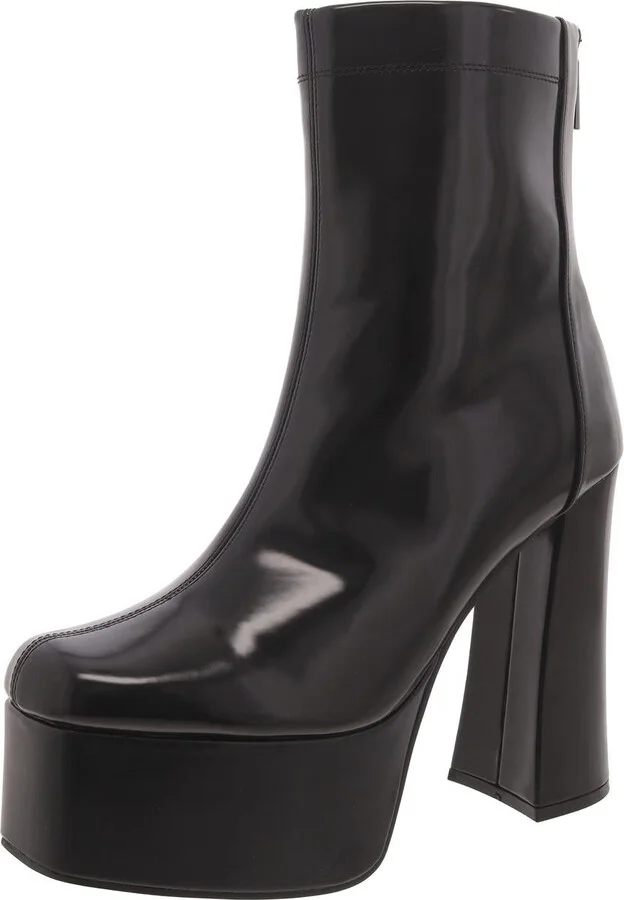 Voyager Womens Faux Leather Zipper Ankle Boots