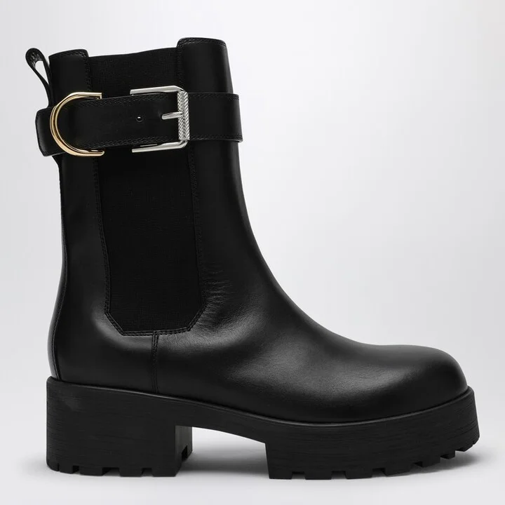 Voyou black leather ankle Chelsea boot