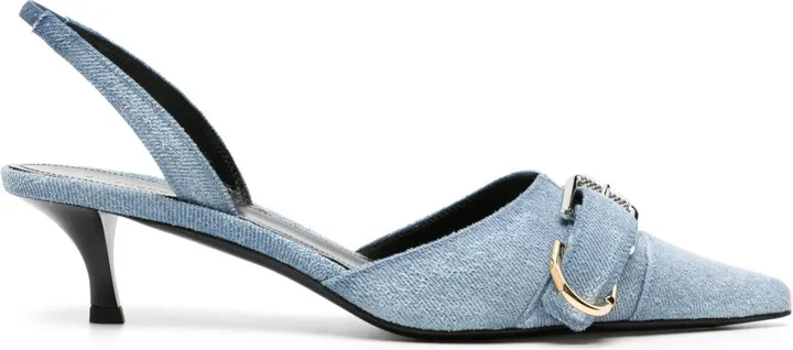 Voyou denim slingback pumps