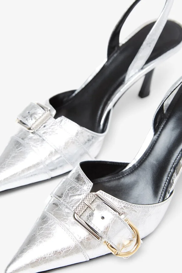 Voyou silver slingback pumps - Image 5