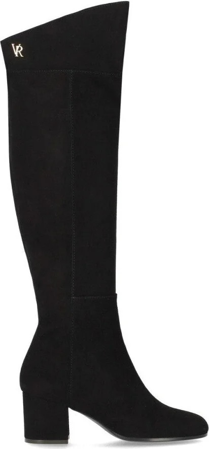Vr Black Suede Heeled High Boot