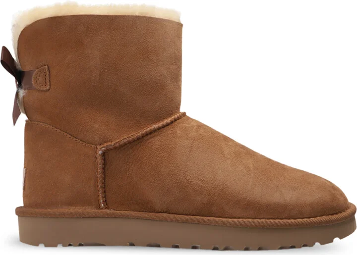 'W Mini Bailey Bow II' Suede Snow Boots, , - Brown