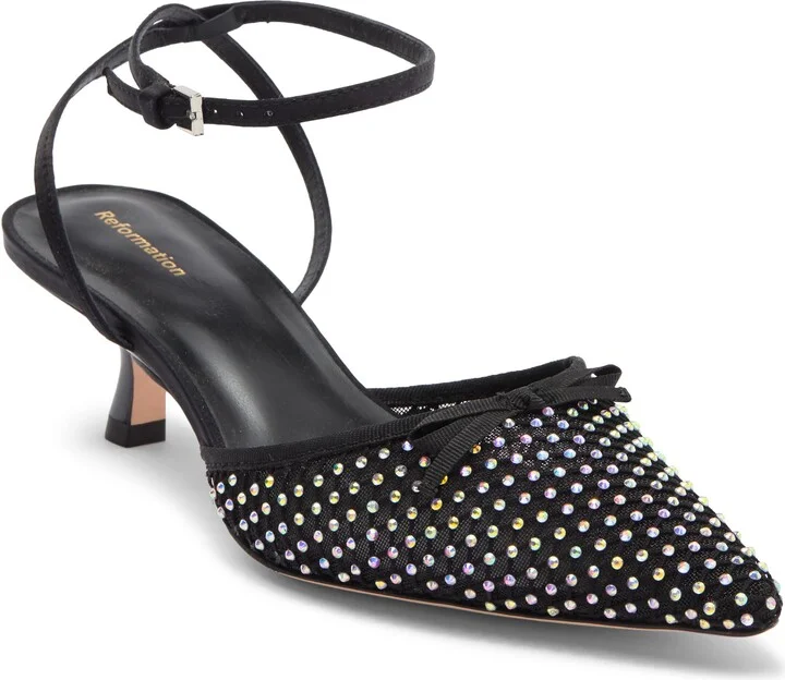 BLACK RHINESTONE MESH