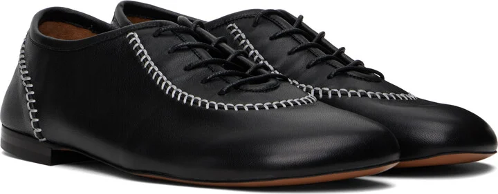 Wales Bonner Black Lace-Up Oxfords - Image 4