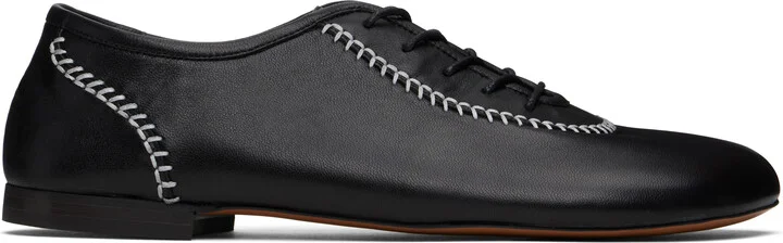 Wales Bonner Black Lace-Up Oxfords