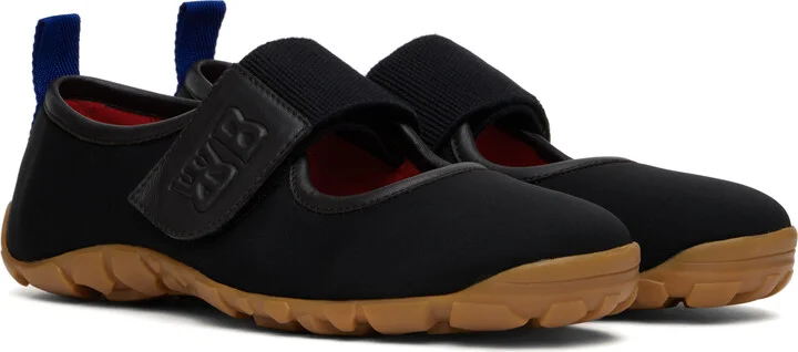 Wales Bonner Black Mary Jane Flat Sneakers - Image 4