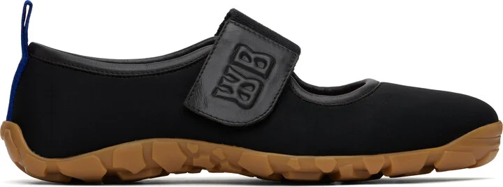 Wales Bonner Black Mary Jane Flat Sneakers