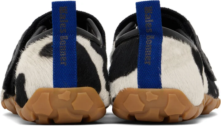 Wales Bonner Black & Off-White Mary Jane Flat Sneakers - Image 2