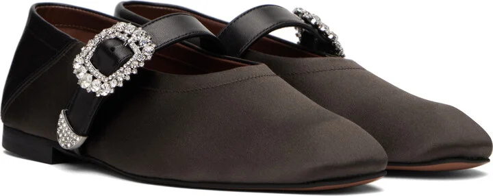 Wales Bonner Brown & Black Glide Ballerina Flats - Image 4