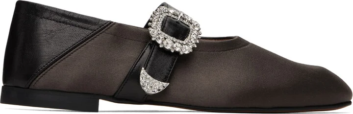 Wales Bonner Brown & Black Glide Ballerina Flats