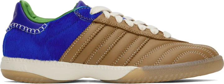 Wales Bonner Brown & Blue adidas Originals Edition Pony Samba Millennium Sneakers