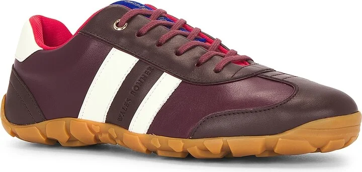 Wales Bonner Lace Up Sneaker in Burgundy - Image 2