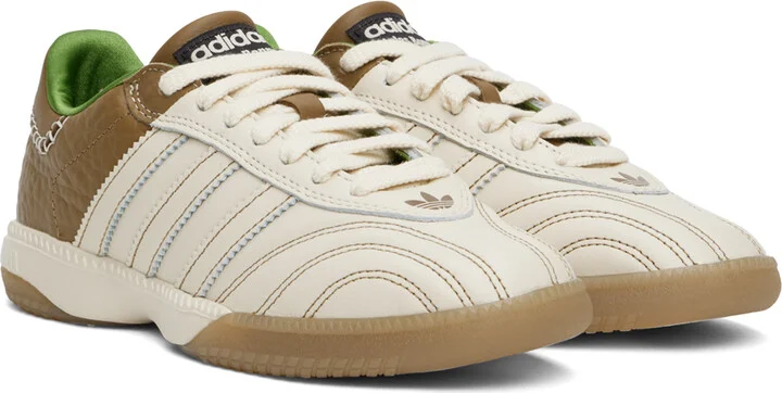 Wales Bonner Off-White & Brown adidas Originals Edition Samba Millennium Sneakers - Image 4
