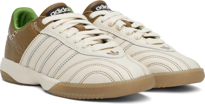 Wales Bonner Off-White & Brown adidas Originals Edition Samba Millennium Sneakers - Image 4