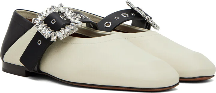 Wales Bonner Off-White Glide Ballerina Flats - Image 4